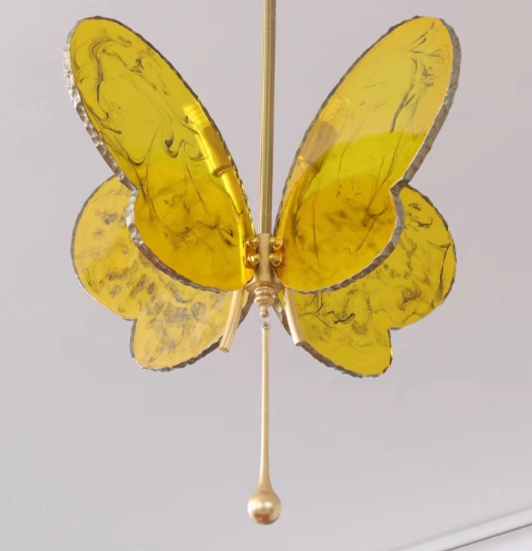 Colgante de cristal de mariposa colorida de diseño artístico para sala de estar/dormitorio/pasillo/entrada