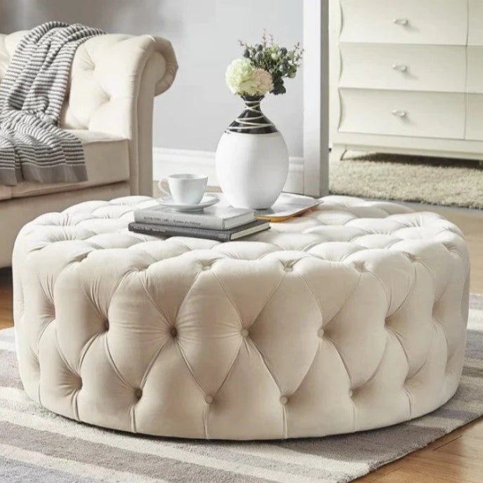 Sophisticated Square Round Footstool/Coffee Table
