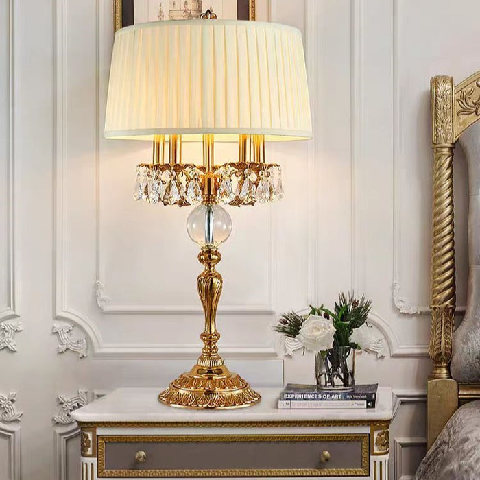 Lámpara de mesa/lámpara de pie romántica francesa de lujo en latón