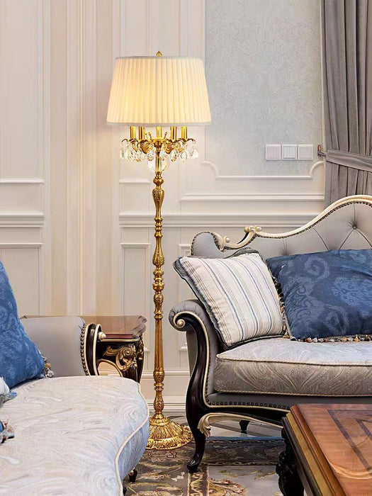 Lámpara de mesa/lámpara de pie romántica francesa de lujo en latón
