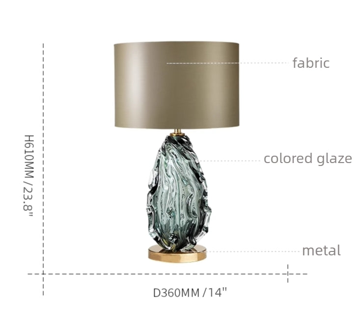 Lámpara de mesa de lujo con esmalte de colores 
