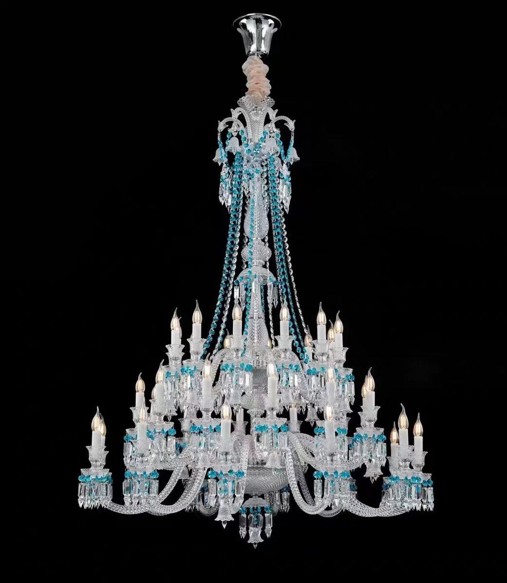 Europeanstyle Luxury Colorful Candle Crystal Oversized Chandelier Art