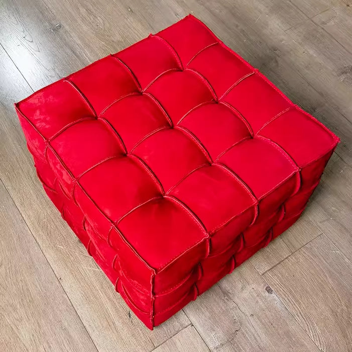 Taburete Cube de nobuk para salón/guardarropa