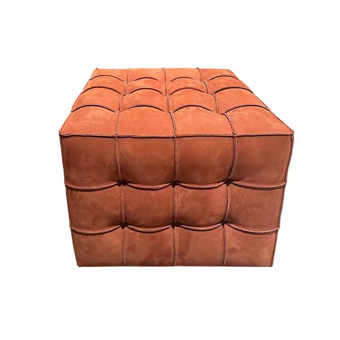 Sgabello Cube in nabuk per soggiorno/guardaroba