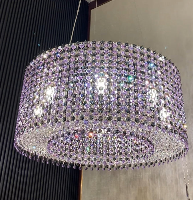 Accesorio de iluminación colgante redondo de techo de cristal de estilo italiano de lujo
