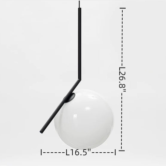 Simple Single Head Globe White Glass Pendant Lighting