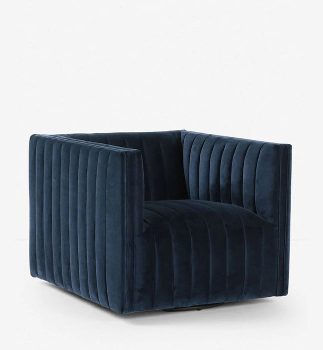 Silla de madera azul marino del sofá de la tela del solo asiento para la sala de estar/la sala de reuniones 