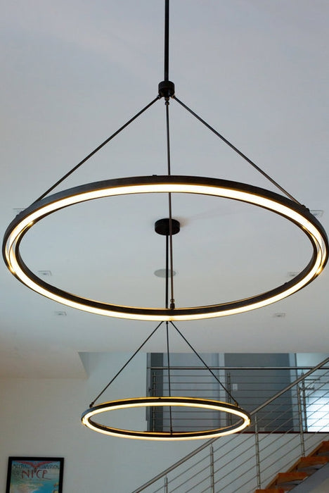 Modern Simple Black Stainless Steel Ring for Living Room/Bedroom/Office Area/Restaurant