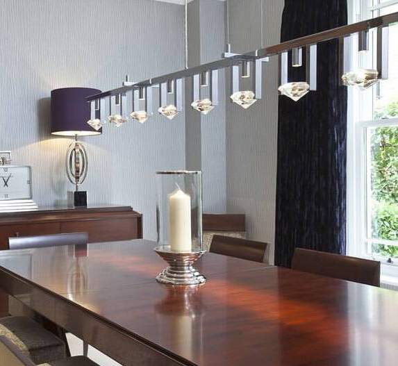 Luxury Diamond-Shaped Crystal Chandelier for Dining Room/Living Room/Kitchen Island