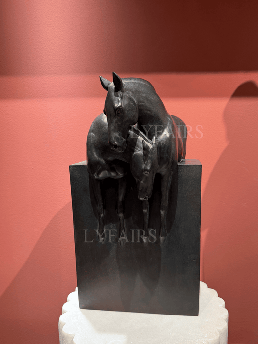 Intertwined Stallion & Foal Sculpture