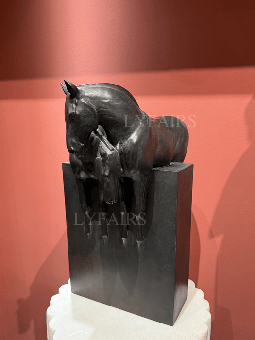Intertwined Stallion & Foal Sculpture