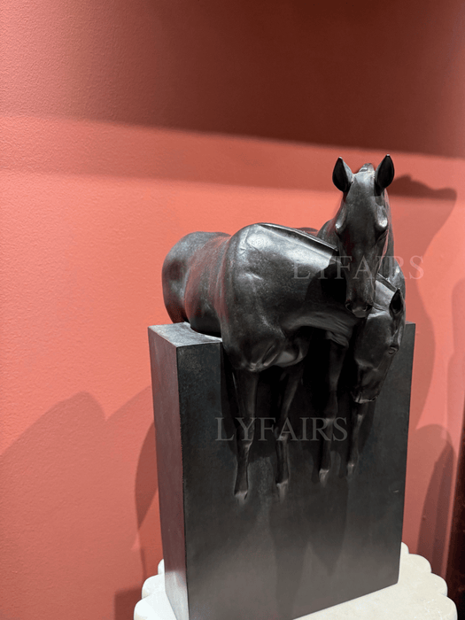 Intertwined Stallion & Foal Sculpture