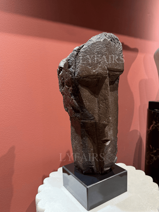Primitive Fragmented Abstract Face Sculpture