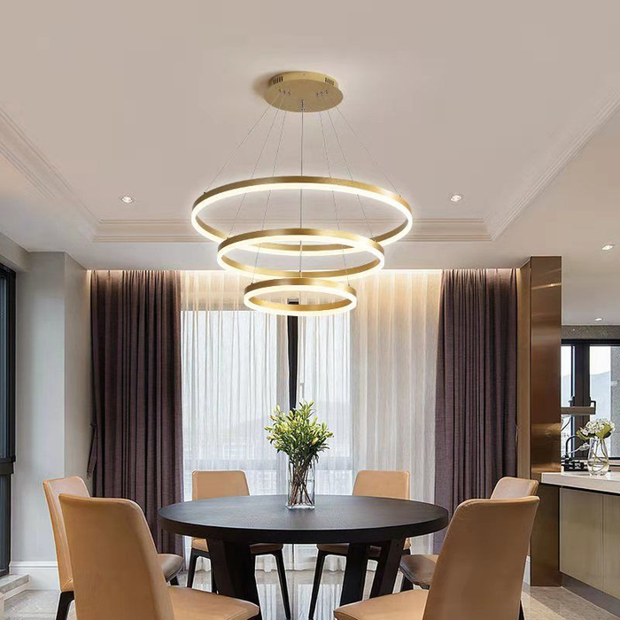 Modern Minimalist Circular Gold LED Ceiling Pendant Light