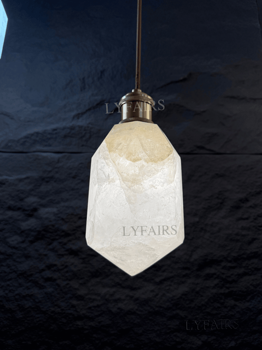 Modern Natural Quartz Crystal Point Pendant Light