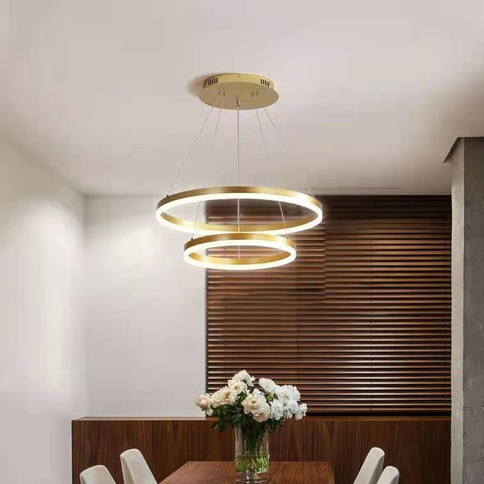 Modern Minimalist Circular Gold LED Ceiling Pendant Light