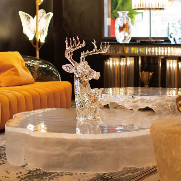 LYFAIRS x GORDON GU Transparent Crystal Deer Sculpture