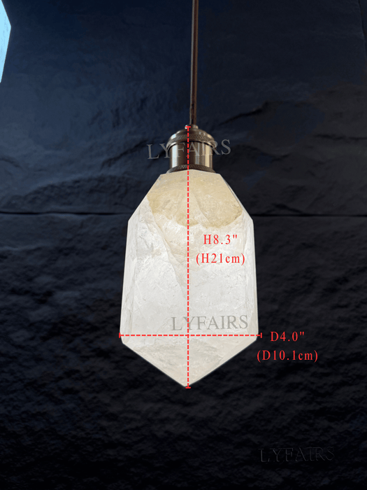 Modern Natural Quartz Crystal Point Pendant Light