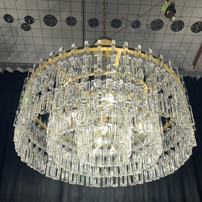 Modern Luxury Round Crystal Buckle Ring Chandelier