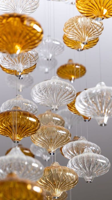 Custom Creative Art Design Lanterns Glass  Floating Chandelier for Staircase/Foyer/Villa/Living room