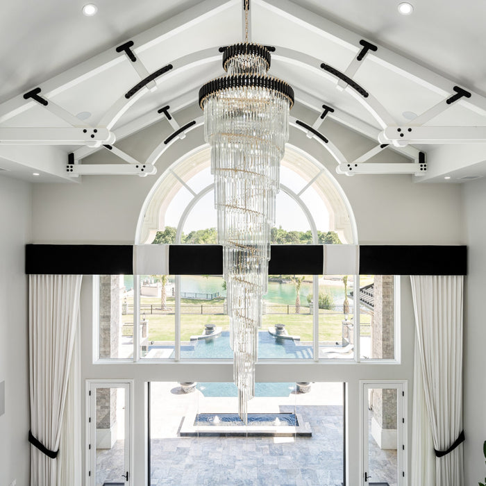Spiral Crystal Chandelier For Foyer/ Staircase