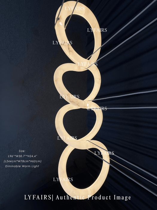 Modern Statement Infinity Wavy Twist Alabaster Chandelier