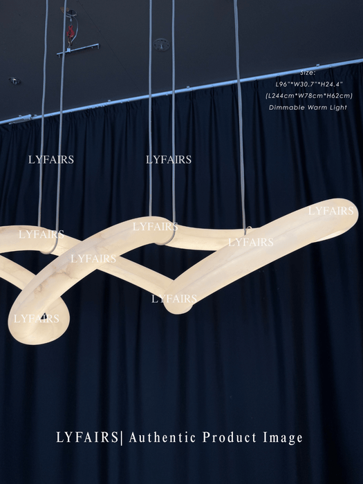 Modern Statement Infinity Wavy Twist Alabaster Chandelier