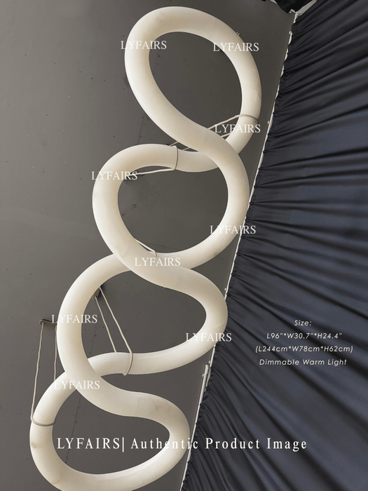 Modern Statement Infinity Wavy Twist Alabaster Chandelier