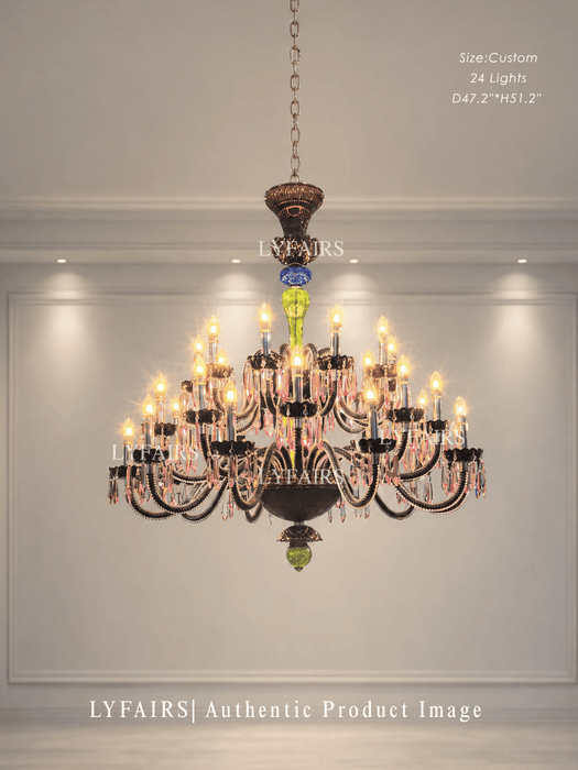 Luxury Empire Colorful Crystal Chandelier for Living Room/Bedroom/Entryway/Hotel/Restaurant