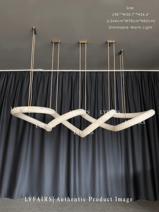 Modern Statement Infinity Wavy Twist Alabaster Chandelier