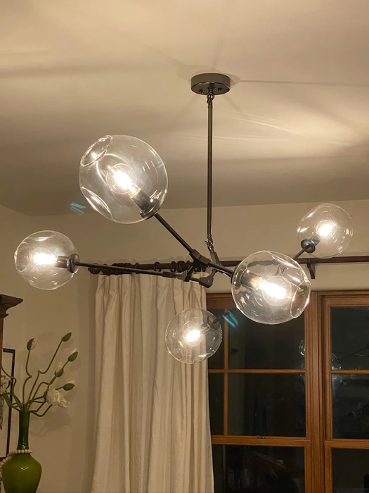 Modern Molecular Branching Bubble Glass Chandelier