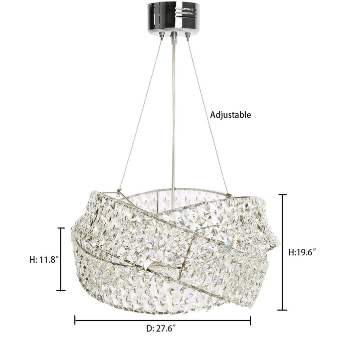 2023 Nuovo lampadario in cristallo con struttura in ferro cromato