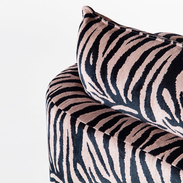 Modern Zebra‑Stripe Block Upholstered Modular Statement Sofa