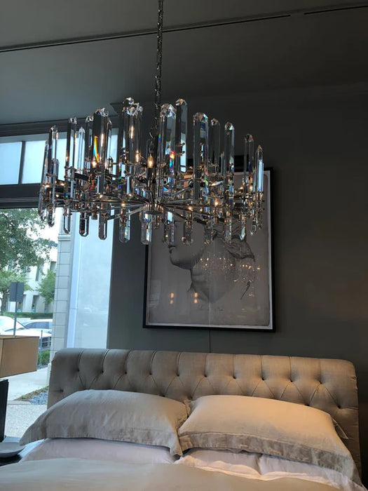 Lámpara de araña de cristal de lujo con fragmentos de glaciar para sala de estar/dormitorio