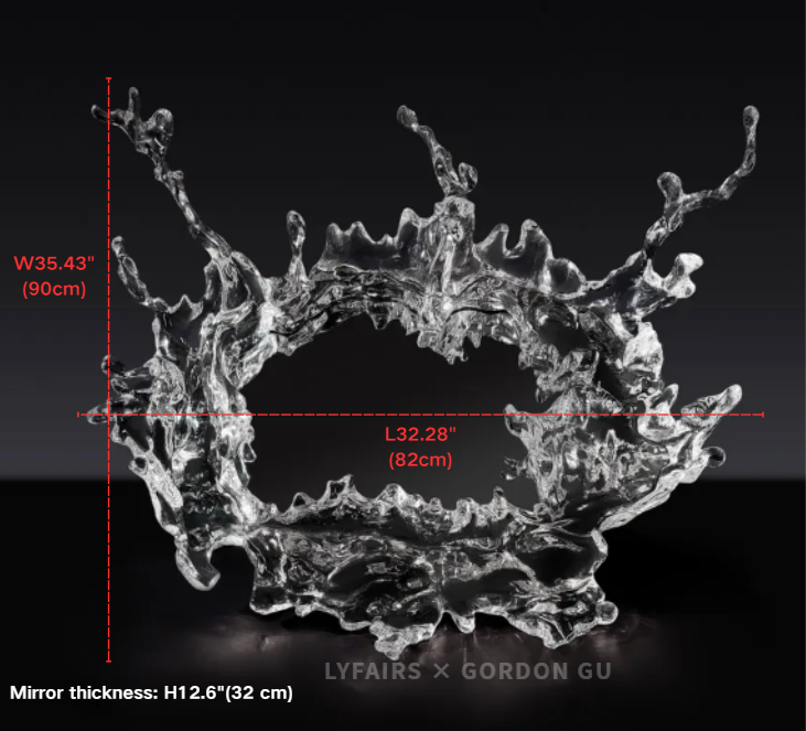 LYFAIRS x GORDON GU Art Ice Mirror Wall Lamp Princess Magic Mirror Light for Bathroom/Dressing Room/Bedroom