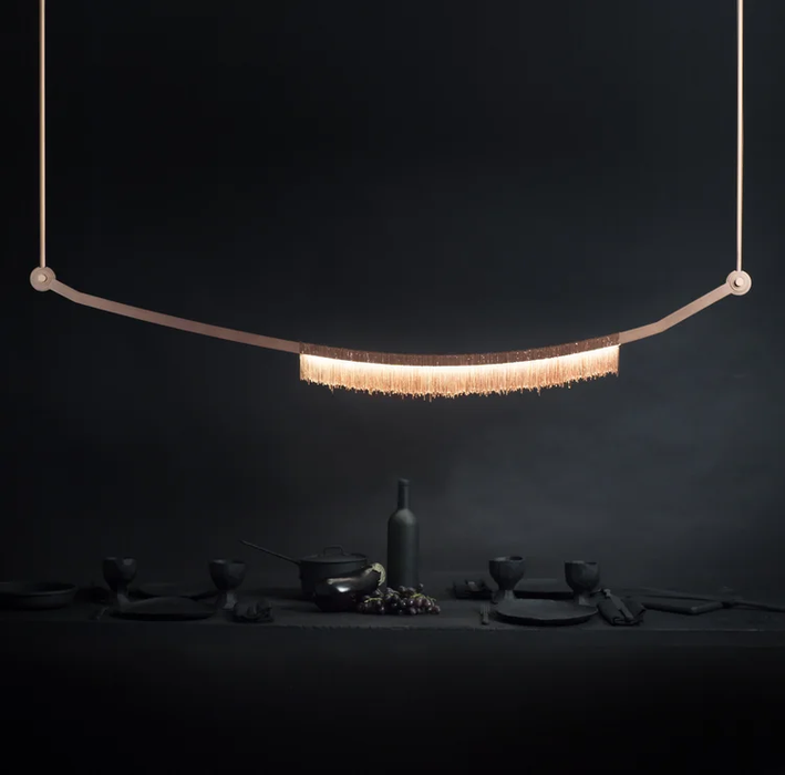 Modern Sculptural Curved Fringe Pendant Lamp