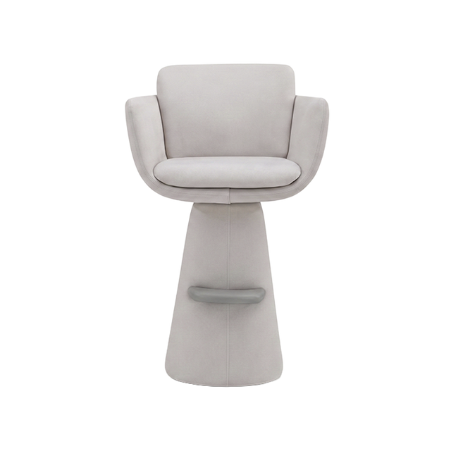 Modern Sculptural Organic Curved Bucket Upholstered Bar Stool