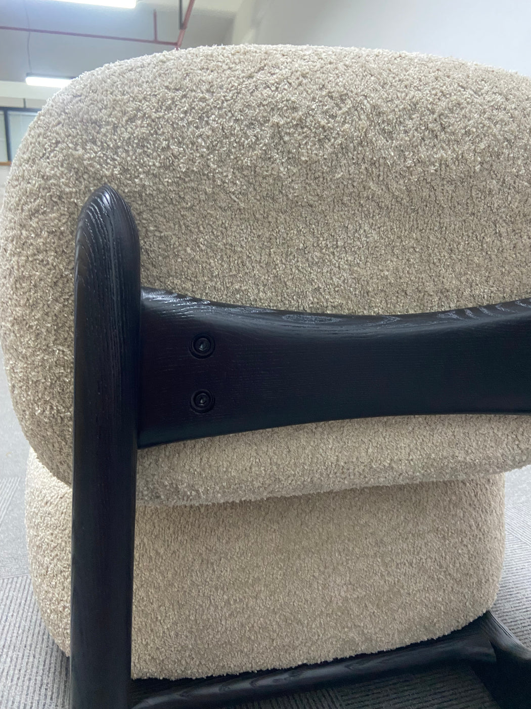 Modern Boucle Sherpa Lounge Accent Chair With Wood Base — Lyfairs