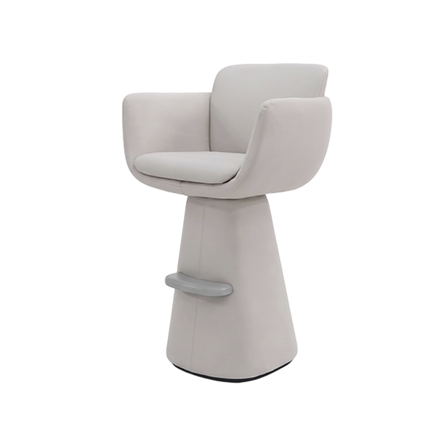 Modern Sculptural Organic Curved Bucket Upholstered Bar Stool