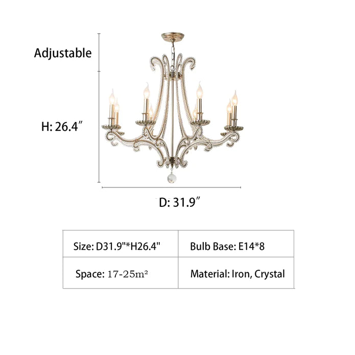 Lámpara de araña de cristal con tentáculo de pulpo vintage para sala de estar/escalera/entrada
