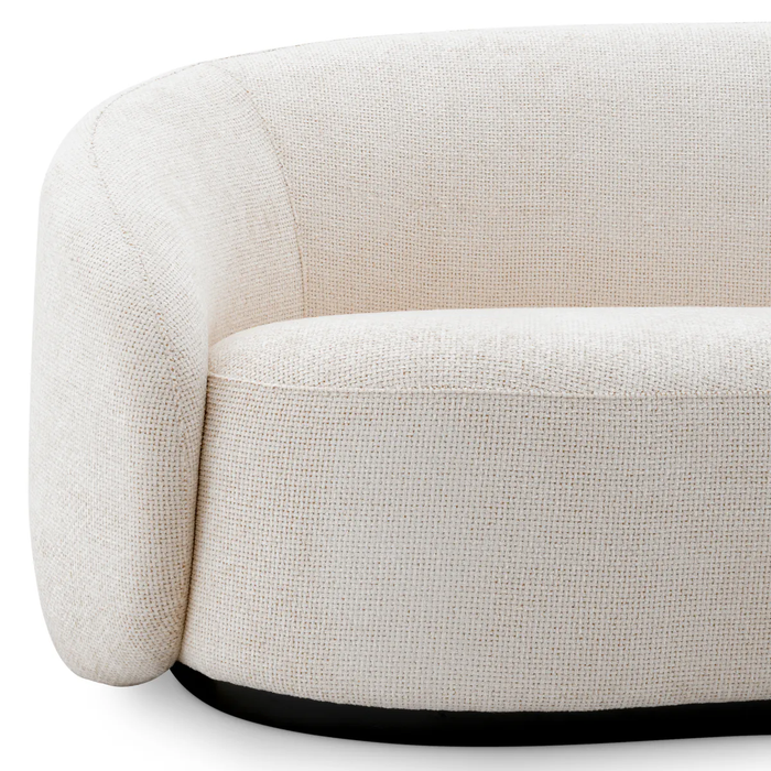 Modern Organic Curved Crescent Bouclé Sofa