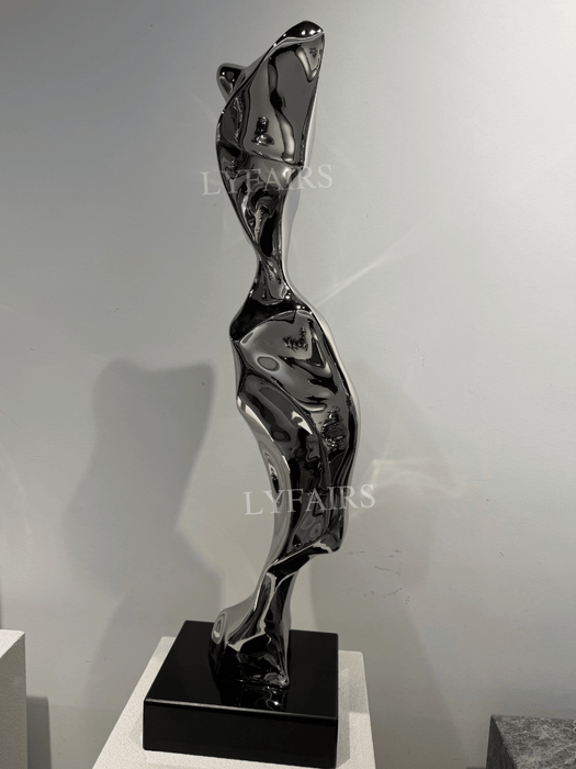 Sculptural Flowing Abstract Torso Stainless Steel Sculpture