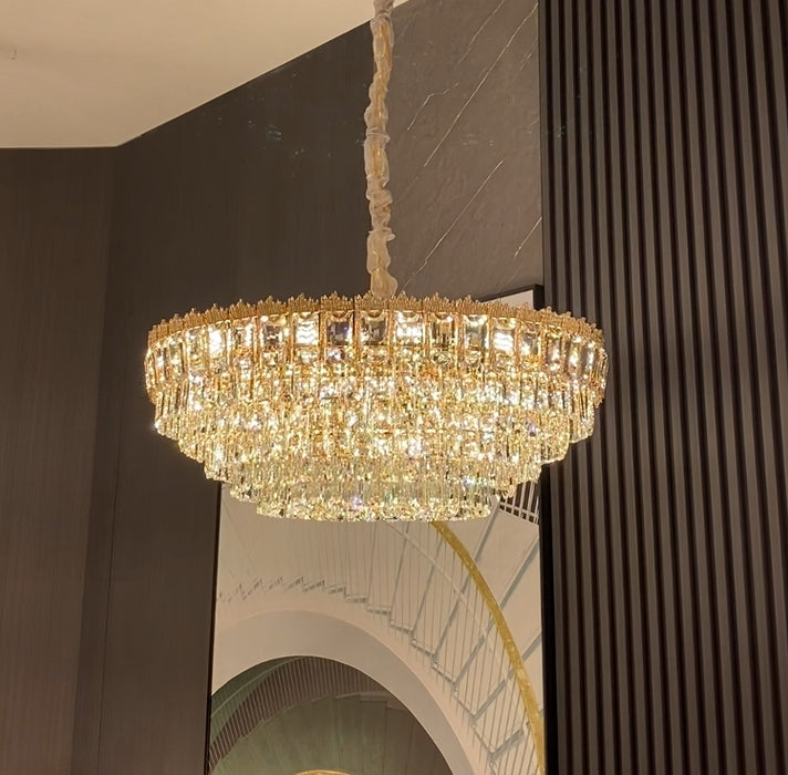 Luxury Multi-tiered Extra Large Crystal Chandelier For High Ceiling Living Room/Foyer/Lobby