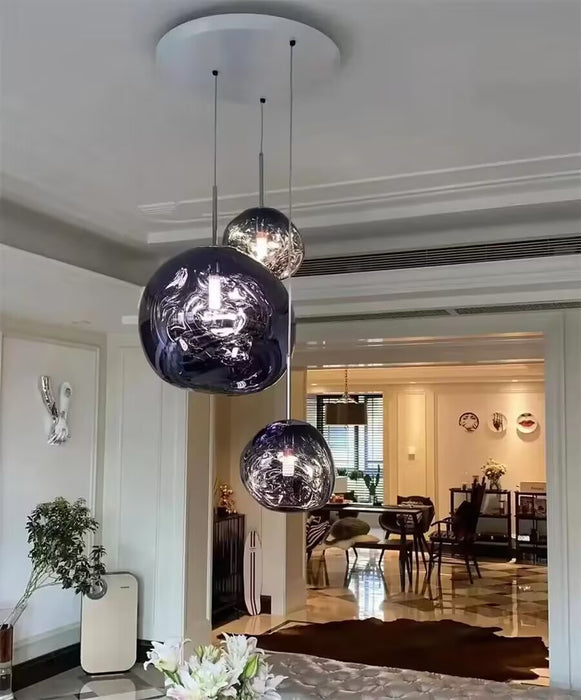 Iluminación colgante moderna de forma especial de vidrio de roca