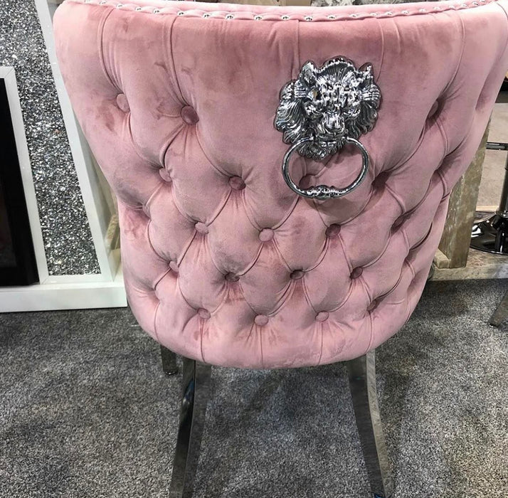 Luxury Velvet Dining Chair in Gold/Chrome Finish Color