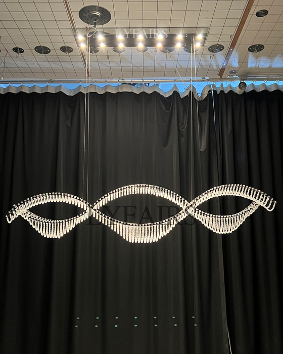 Modern Wavy Crystal Chandelier for Dining Room/Kitchen Island