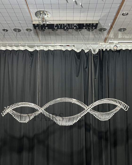 Modern Wavy Crystal Chandelier for Dining Room/Kitchen Island