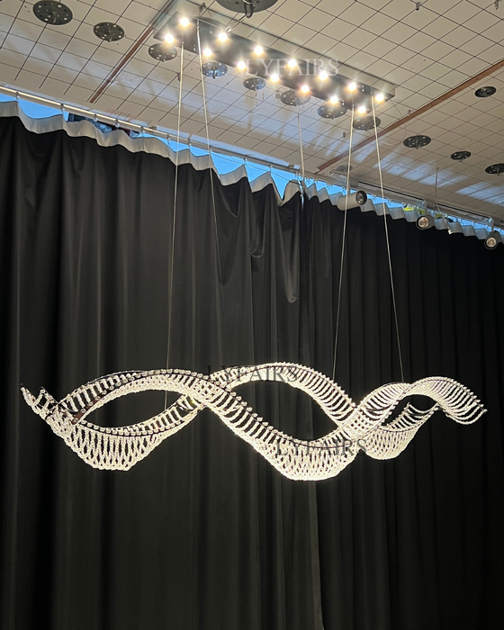 Modern Wavy Crystal Chandelier for Dining Room/Kitchen Island