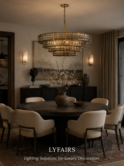 Modern Clear/Smoky Gray Glass Chandelier for Low-ceiling