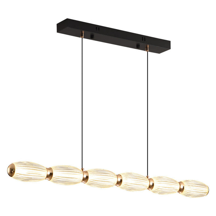 Modern Linear Ribbed Acrylic Pendant Light for Dining Room/Kitchen Island
